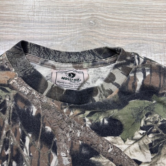 Vintage Mossy Oak Camo Long Sleeve Pocket Tee Faded Hunting‎ Outdoors Men's XL - Picture 4 of 9